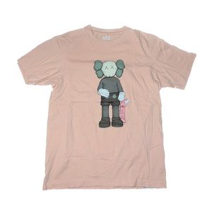 Uniglo × Kaws graphic pink shirt